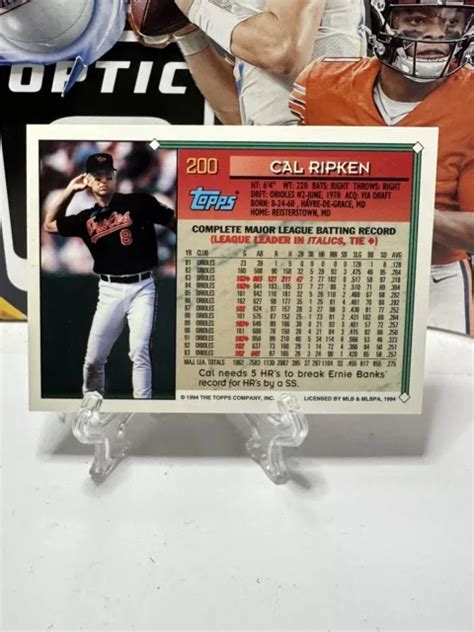 Topps Cal Ripken Jr Baltimore Orioles Carte De Baseball Rare