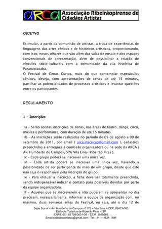 Regulamento Festival Cenas Curtas PDF