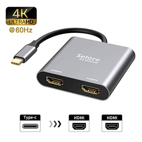 Usb C To Dual Hdmi Adapter 4k 60hztype C To Hdmi Converter For Macbookmacbook Pro 20202019