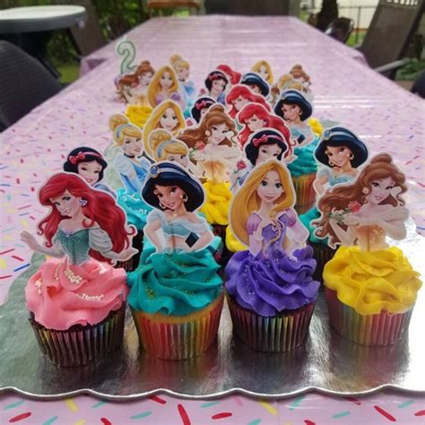 Disney Princess Cupcake Toppers Disney Princess Cake Toppers Etsy