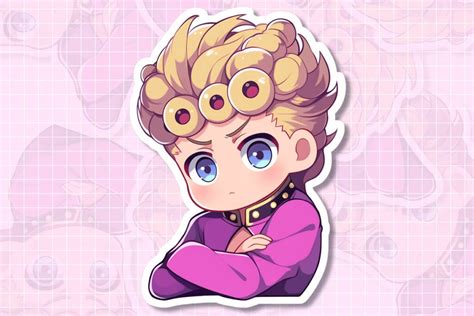 Chibi Giorno Giovanna Crossed Arms Pose Free Png Sticker