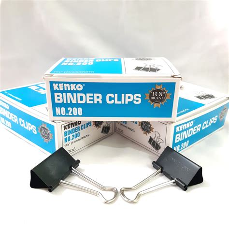 Jual ISI 12 Penjepit Kertas Binder Clip Clips No 200 Kenko Width