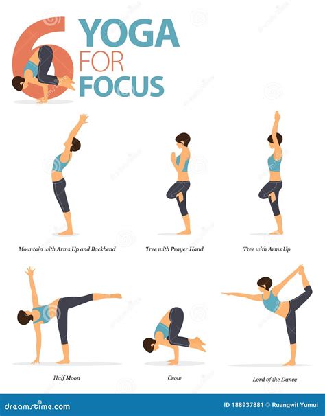 Yoga Poses For Workout In Yoga For Focus Concept Woman Exercising