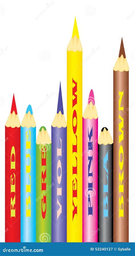 Set Of Color Pencils Vector Stock Vector Illustration Of Drawing