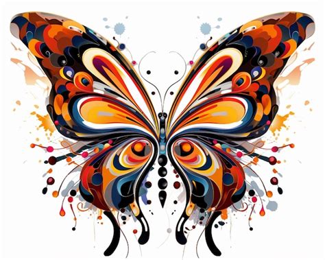 Premium Ai Image Brightly Colored Butterfly With Splats And Spots On