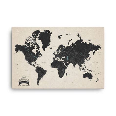 World Map Push Pin, World Map Wall Art, Travel Map, Detailed World Map ...