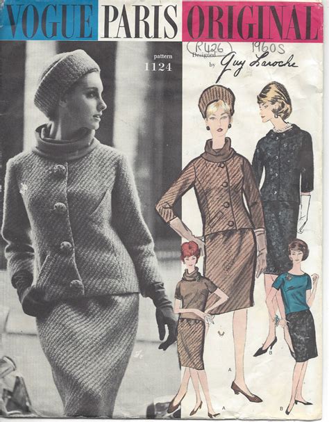 1961 Vintage VOGUE Sewing Pattern B31 JACKET SKIRT BLOUSE R426 Guy