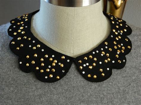 Items Similar To Rhinestone And Studded Scallop Peter Pan Collar