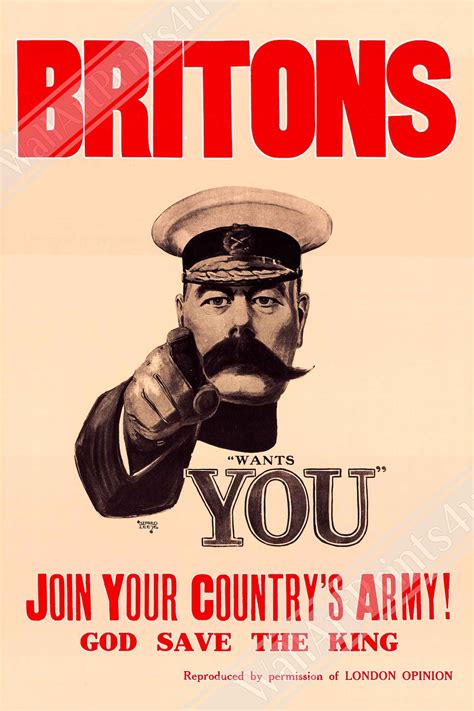 Lord Kitchener Poster World War Poster Print Vintage Uk Etsy