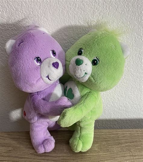 Care Bears Cuddle Pairs Share And Good Luck Bear 7 Plush Toy Set 2003 Ebay