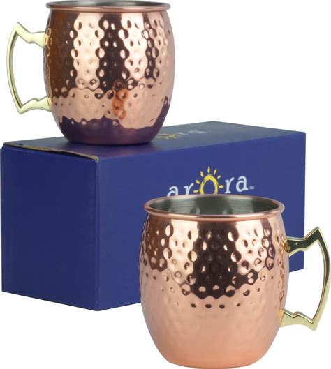 Amazon Arora Moscow Mule Mug Set Of Black Hammered Durable For