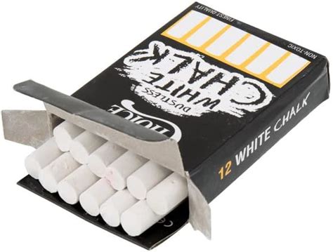 Dustless White Chalk 12 Stick Pack Office Products