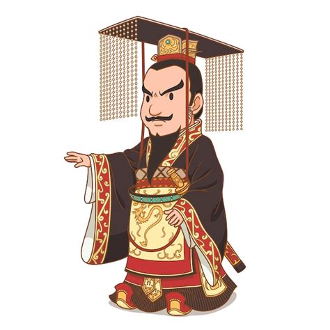 Personaje De Dibujos Animados Del Emperador Chino Qin Shi Huang