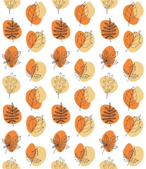 Premium Vector Vector Seamless Pattern Of Autumn Leaves And Dot