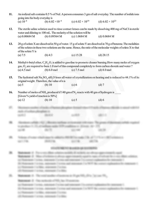 SOLUTION Some Basic Concept Of Chemistry Practice Sheet Arjuna Neet