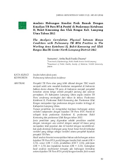 Analisis Hubungan Kondisi Fisik Rumah Dengan Kejadian TB Paru BTA