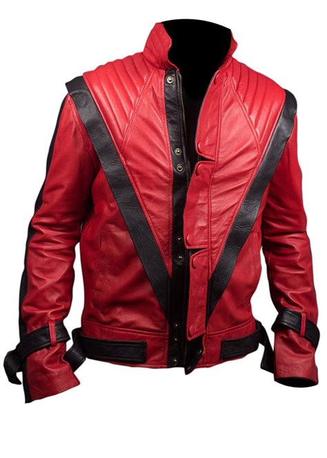 Michael Jackson Thriller Faux Leather Jacket In Red Colour M