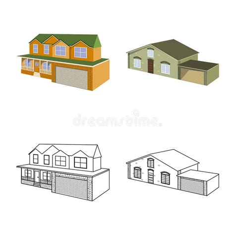 Vector Illustration Of Facade And Housing Symbol Collection Of Facade