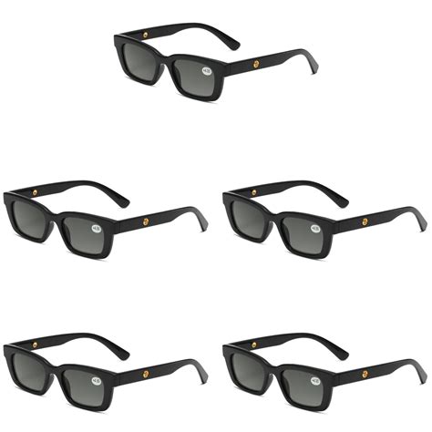 5 Pairs Mens Womens Reading Sunglasses Square Full Tinted Sun Readers 3 50