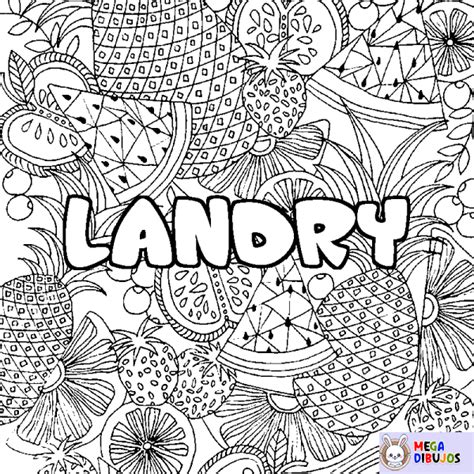 Coloraci N Del Nombre Landry Decorado Mandala De Frutas Maxi Dibujos