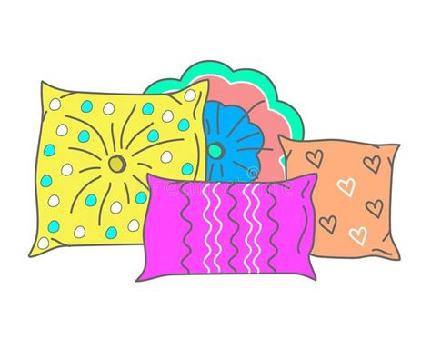 Pillow On A White Background A Set Of Various Decorative Pillows Stock