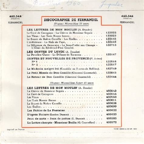 Lettres de mon moulin le curé de cucugnan de Fernandel Alphonse