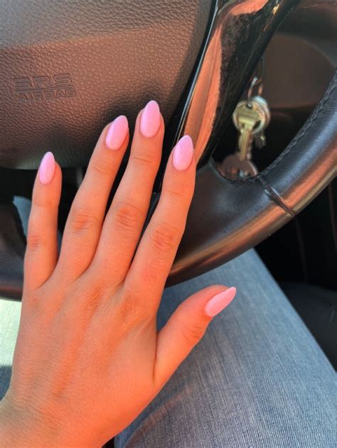 Pink Oval Nails Light Pink Acrylic Nails Almond Nails Pink Pink Tip