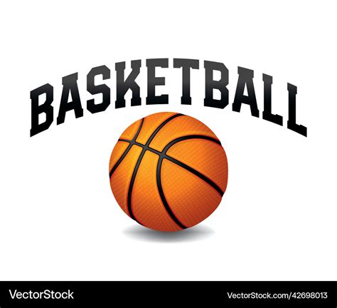 Basketball Word Art Ball Emblem Royalty Free Vector Image