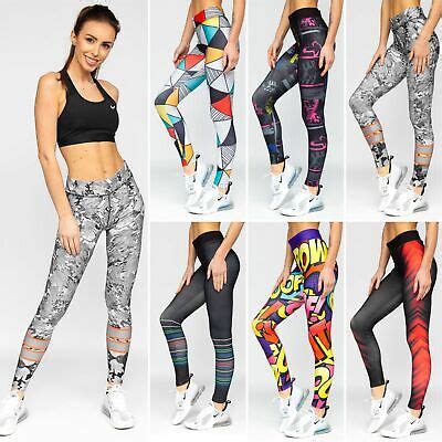 Leggings Sporthose Trainingshose Leggins Slim Fit Print Damen Mix Bolf