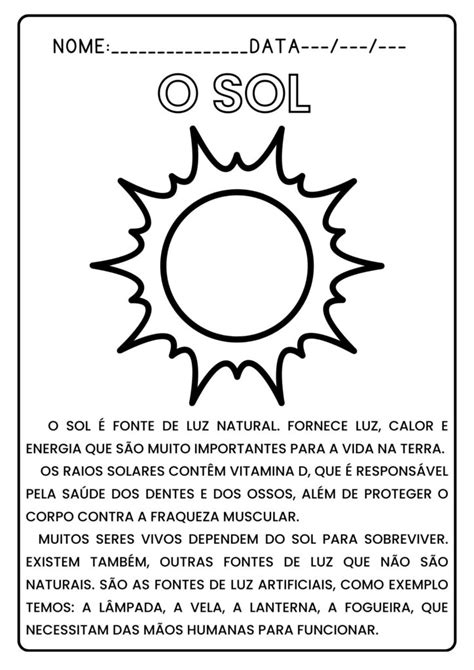 Sol Fonte De Energia E Calor EDUCAR SEMPRE