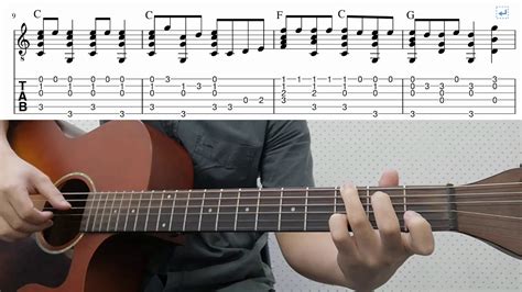 Jingle Bell Easy Fingerstyle Guitar Playthrough Tutorial Lesson With