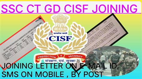 Cisfjoiningletter Ssc Gd Cisf Joining Letter Cisf Training Notice