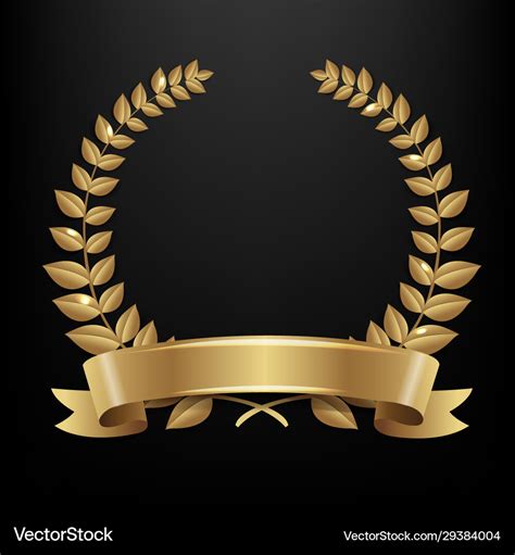 Laurel Wreath Isolated Black Laurel Wreath Vector Image