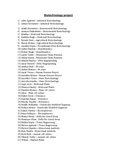 Biotechnology Project | PDF