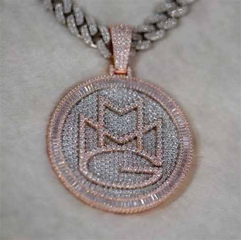 Moissanite Iced Out Round Baguette Hip Hop Rapper Medallion Pendants