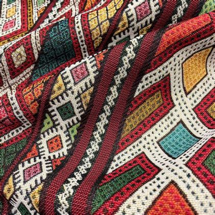 Tissu Jacquard Rayures Maroc Multicolore