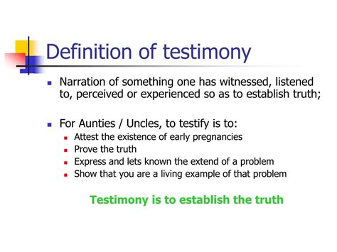 Ppt Testimony Of An Aunty Powerpoint Presentation Free Download Id