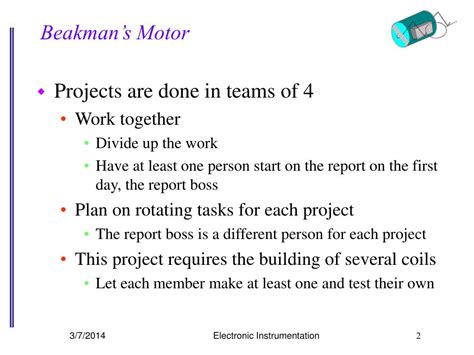 Ppt Project 1 Beakmans Motor Powerpoint Presentation Free Download