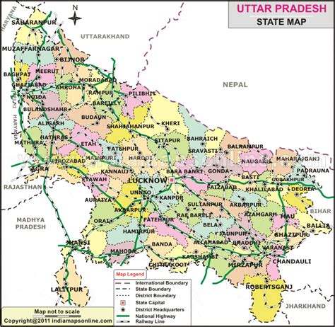 Uttar Pradesh Map Uttar Pradesh UP Map UP Ka Naksha