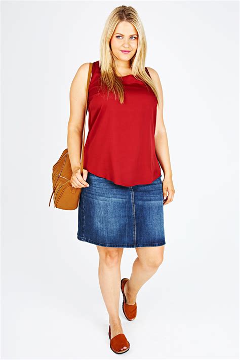 Plus Size Denim Skirts Long Denim Skirts Yours Clothing