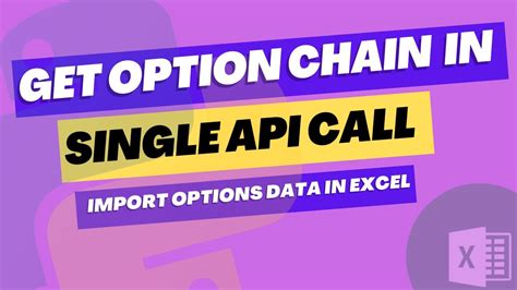 Options Chain Data In Single API Call Import Option Chain Data Into