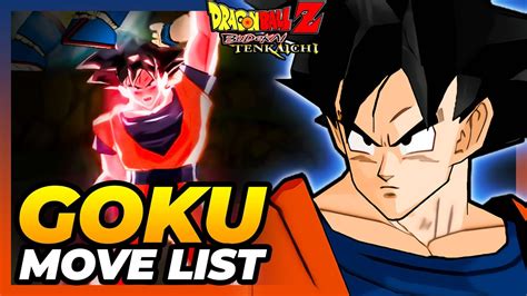 GOKU MOVE LIST Dragon Ball Z Budokai Tenkaichi PS2 YouTube