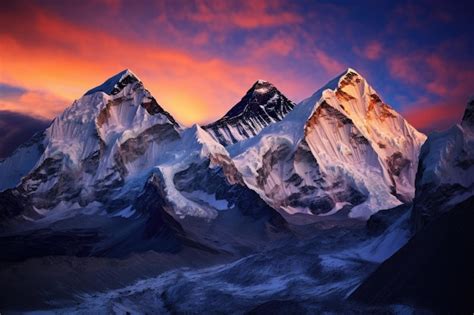 Premium Photo Mountain Landscape At Sunset Himalayas Nepal Asia