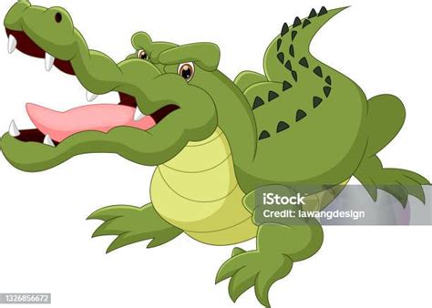 Cute Crocodile Cartoon On White Background向量圖形及更多短吻鱷圖片 短吻鱷 動物 動物園