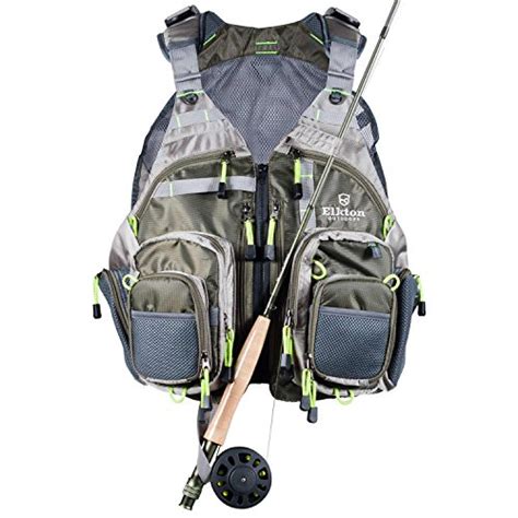 Elkton Outdoors Lightweight Universal Fit Fly Fishing Vest Backpack ...