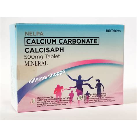 Calcisaph Calcium Carbonate 500mg 100 Tabletsbox Shopee Philippines