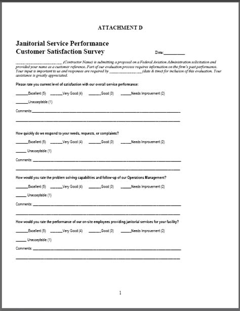 Cleaning Service Survey Examples Format Word Pdf