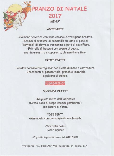 Menu At Trattoria Al Fogolar Restaurant San Don Di Piave