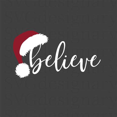 Believe With Santa Hat Christmas Holiday Cute Funny Decor Shirt