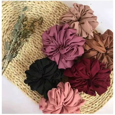 Jual Scrunchie Ikat Rambut Cepol Hijab Kuncir Rambut Kain Scrunchie